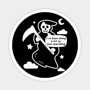 Funny Grim Reaper, Soul Searching Joke, Goth Humor Magnet